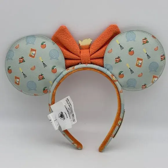 Disney Parks Loungefly Minnie Mouse Ears Epcot Flower Garden Orange Bird Headban - Picture 2 of 11